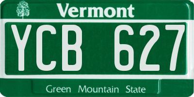 VT license plate YCB627