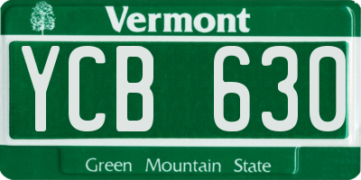 VT license plate YCB630