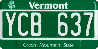 VT license plate YCB637