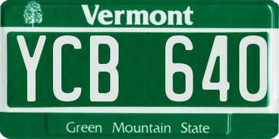 VT license plate YCB640