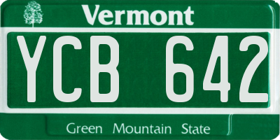 VT license plate YCB642