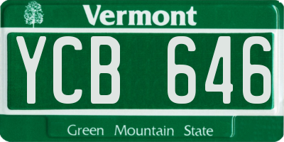 VT license plate YCB646