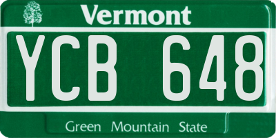 VT license plate YCB648