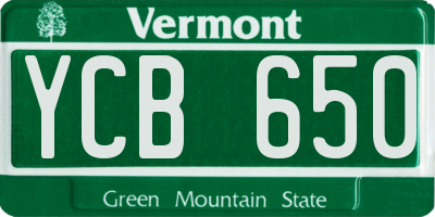 VT license plate YCB650