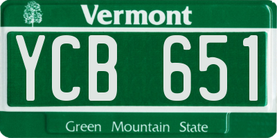VT license plate YCB651