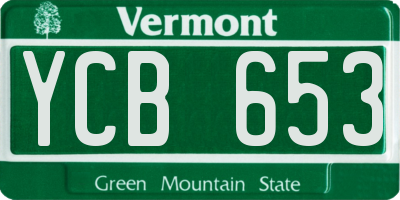 VT license plate YCB653