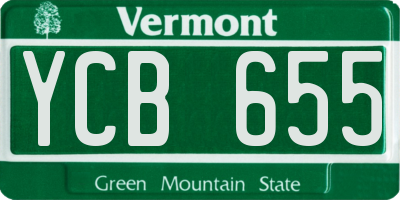 VT license plate YCB655