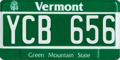 VT license plate YCB656