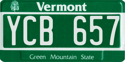 VT license plate YCB657