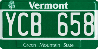 VT license plate YCB658