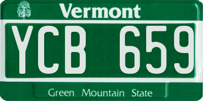 VT license plate YCB659