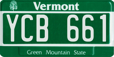 VT license plate YCB661