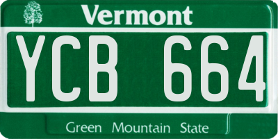 VT license plate YCB664