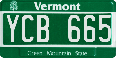 VT license plate YCB665