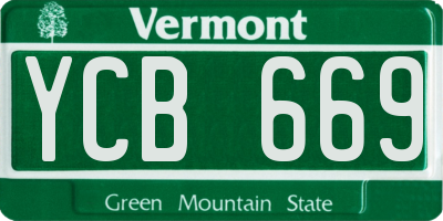 VT license plate YCB669