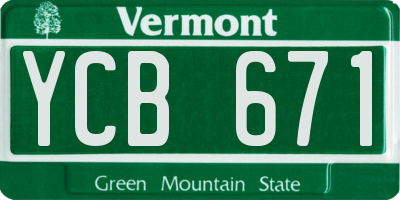 VT license plate YCB671