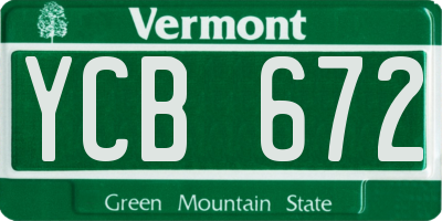 VT license plate YCB672
