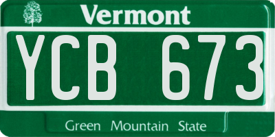 VT license plate YCB673