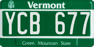 VT license plate YCB677