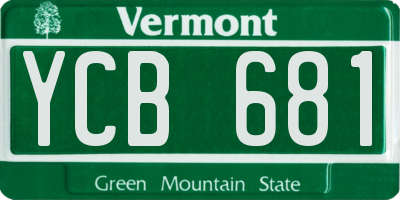 VT license plate YCB681