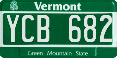 VT license plate YCB682