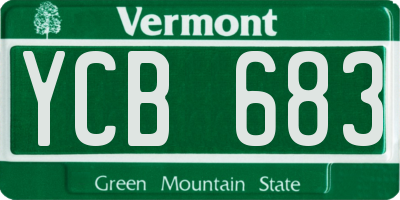 VT license plate YCB683