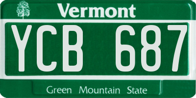 VT license plate YCB687
