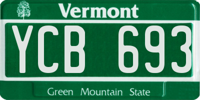 VT license plate YCB693