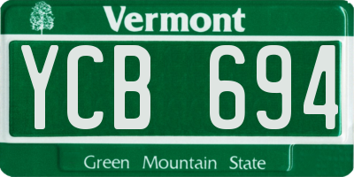 VT license plate YCB694