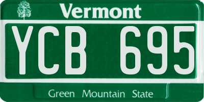 VT license plate YCB695