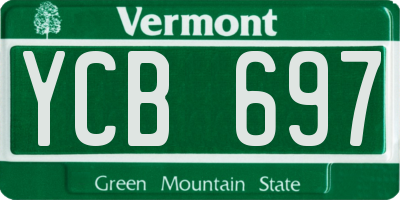 VT license plate YCB697