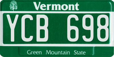 VT license plate YCB698