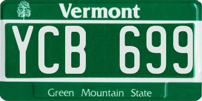 VT license plate YCB699