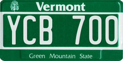 VT license plate YCB700