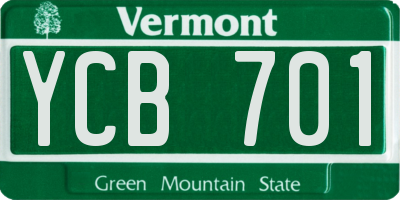 VT license plate YCB701