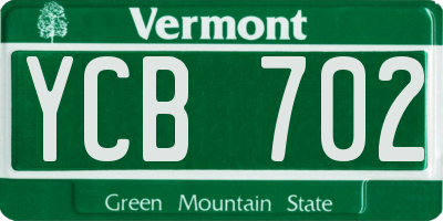 VT license plate YCB702