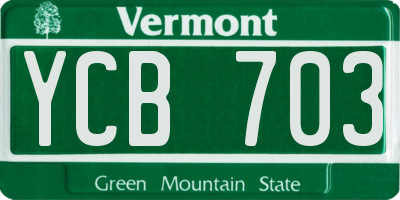 VT license plate YCB703