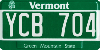 VT license plate YCB704