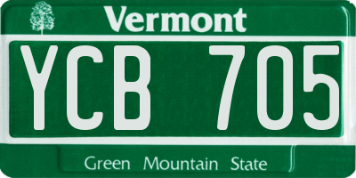 VT license plate YCB705