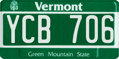 VT license plate YCB706