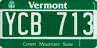 VT license plate YCB713