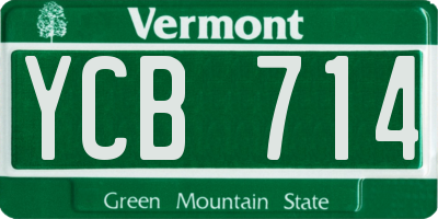 VT license plate YCB714