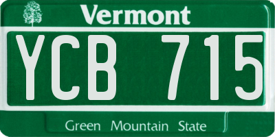 VT license plate YCB715