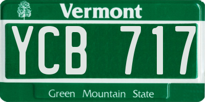 VT license plate YCB717