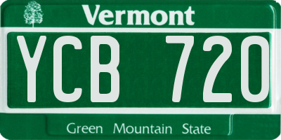 VT license plate YCB720