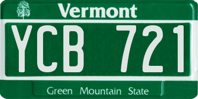 VT license plate YCB721