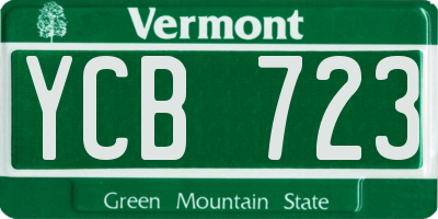 VT license plate YCB723