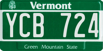 VT license plate YCB724