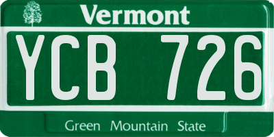 VT license plate YCB726