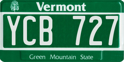 VT license plate YCB727